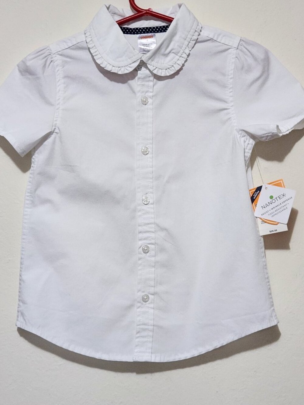 Gymboree Playproof Ruffle Poplin Button-Up Soft Girl Twee Light Academia Shirt 8